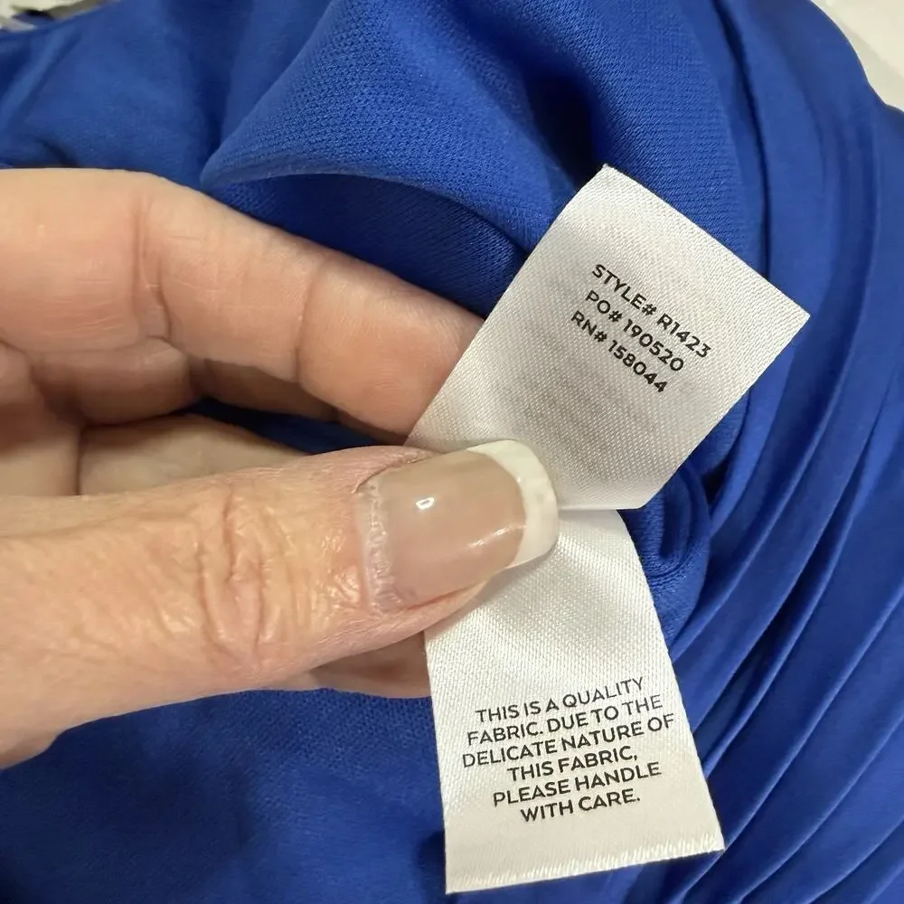 Lulus Seriously Stunning Royal Blue Satin Pleated Backless Romper Size XL NWT - Picture 10 of 11